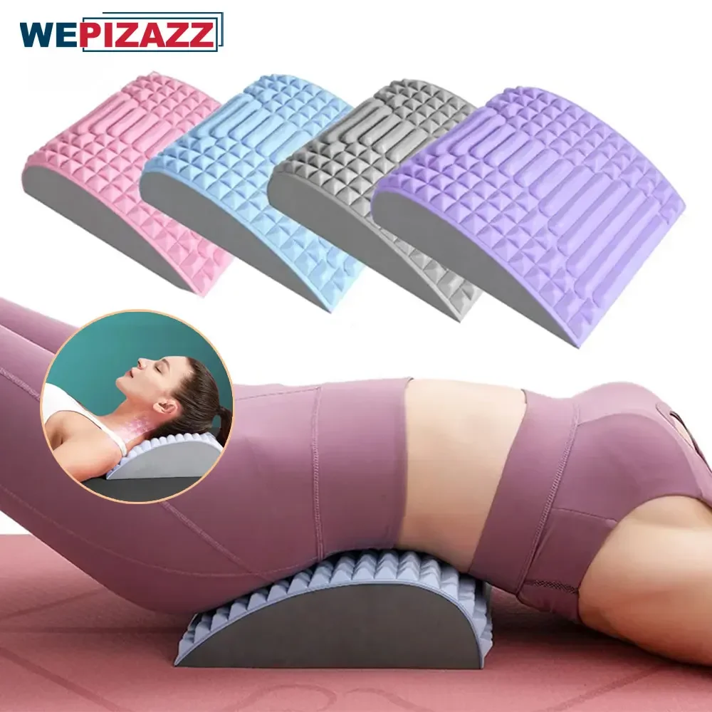 Back Stretcher Pillow Waist Massage Neck Lumbar Support Massager, Posture Corrector, Sciatica, Herniated Disc Pain Relief Relax adjustable back stretcher spinal support lumbar massager 4 level back stretcher herniated disc sciatica back muscle pain relief