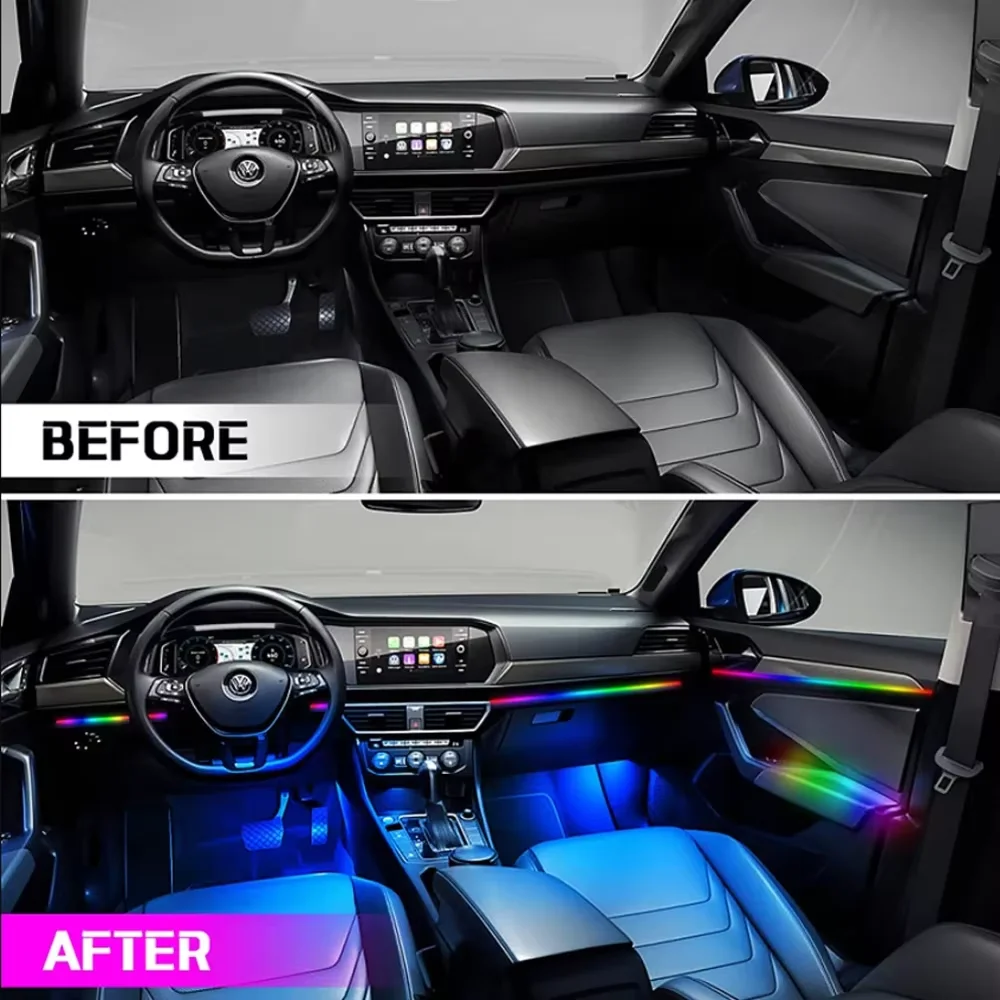 LED Car Lights 35/75/110cm Acrylic RGB 64 213 Color Symphony APP Streamer
