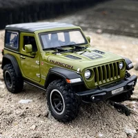 1:32 Jeeps Wrangler Rubicon Off-Road Alloy Model Car Toy Diecasts Metal Casting Sound and Light Car Toys For Children Vehicle 1