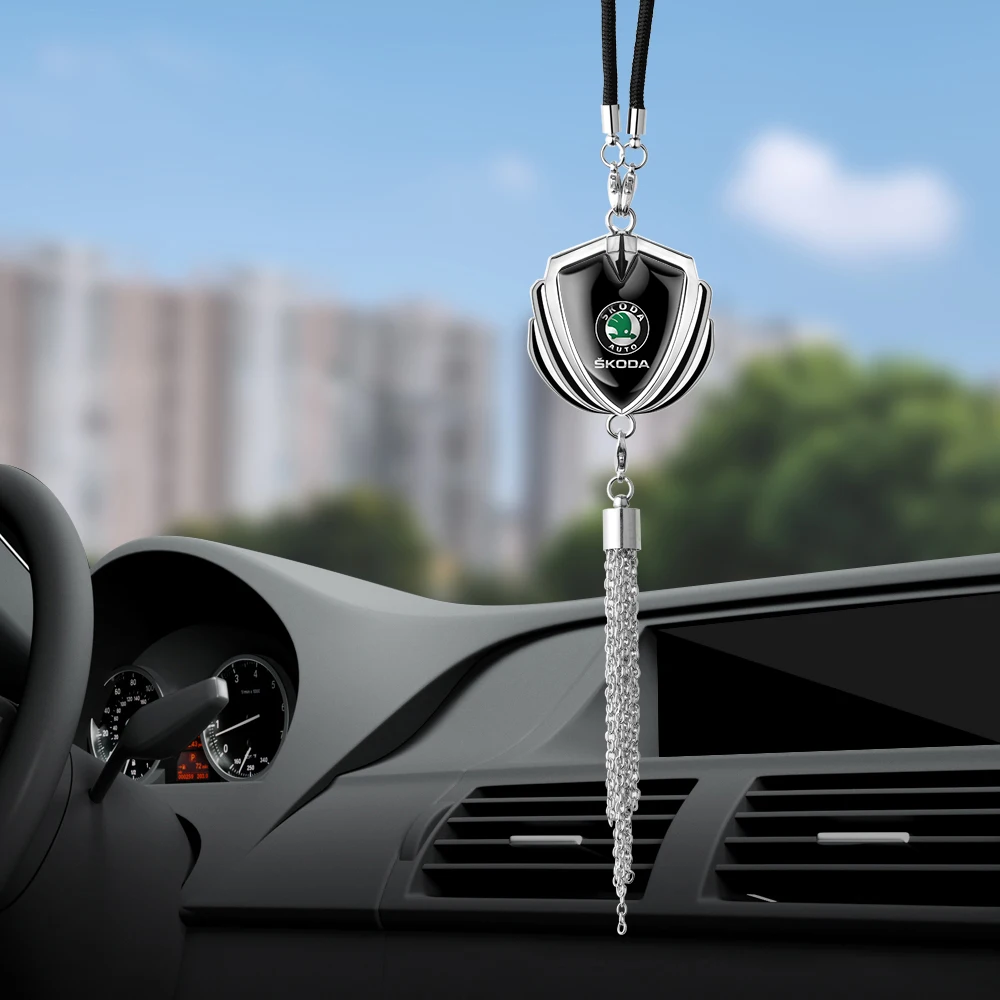Car Accessories Hanging Metal Pendant Rearview Mirror Ornaments Gift For Skoda Octavia Rapid Fabia A7 Superb KAMIQ Roomster VRS