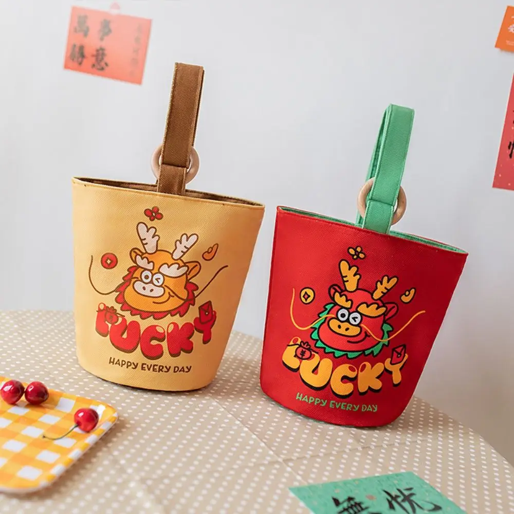 

Сумка-мешок Canva с рисунком зодиака дракона, портативная вместительная сумочка с китайским драконом, мешок для хранения обеда