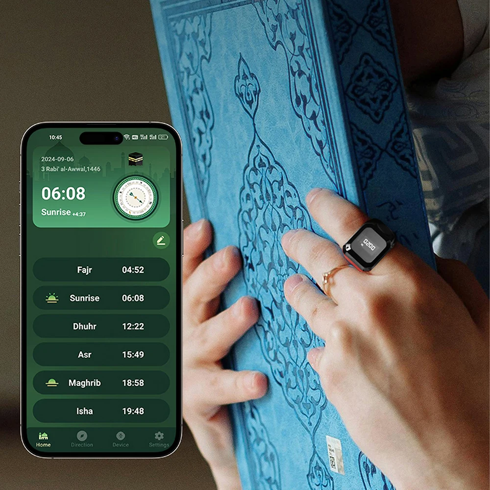 Contatore Digitale Smart Ring Bluetooth con Display OLED e Vibrazione per Tasbih, Tasbeeh, Lavori a Maglia e Uncinetto - immagine 4