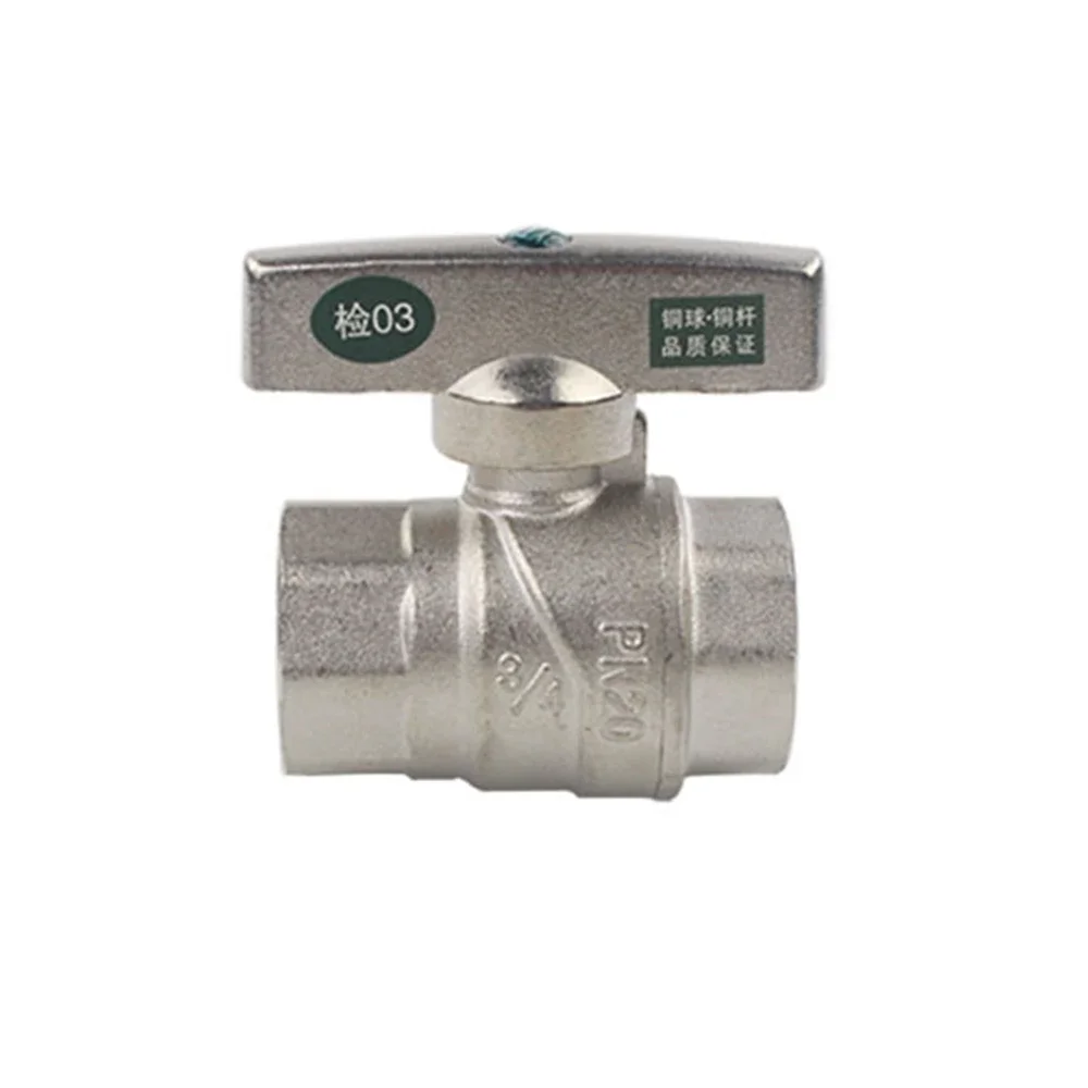 Full Diameter Copper Ball Valve Thickened Dn15 / Dn20 Copper Ball Core Straight Through Hot And Cold Water Switch Valve