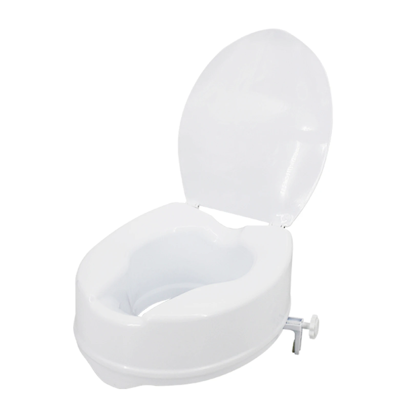 Raised Toilet Seat with Lid 2-6 inches 300 Lbs Heavy Duty Elevated Tightening Clamps