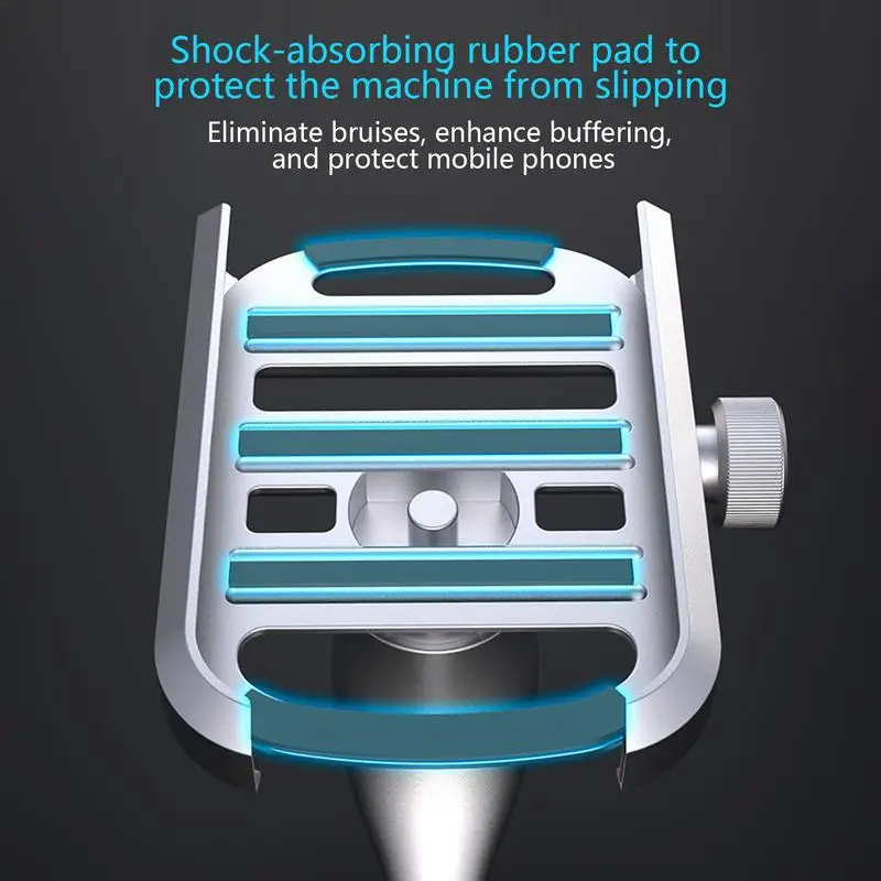 Bike Phone Holder Aluminum Motorcycle Phone Mount with 360-Degree Rotation Scooter Bicycle Handlebar Phone Clip Cell phone Stand