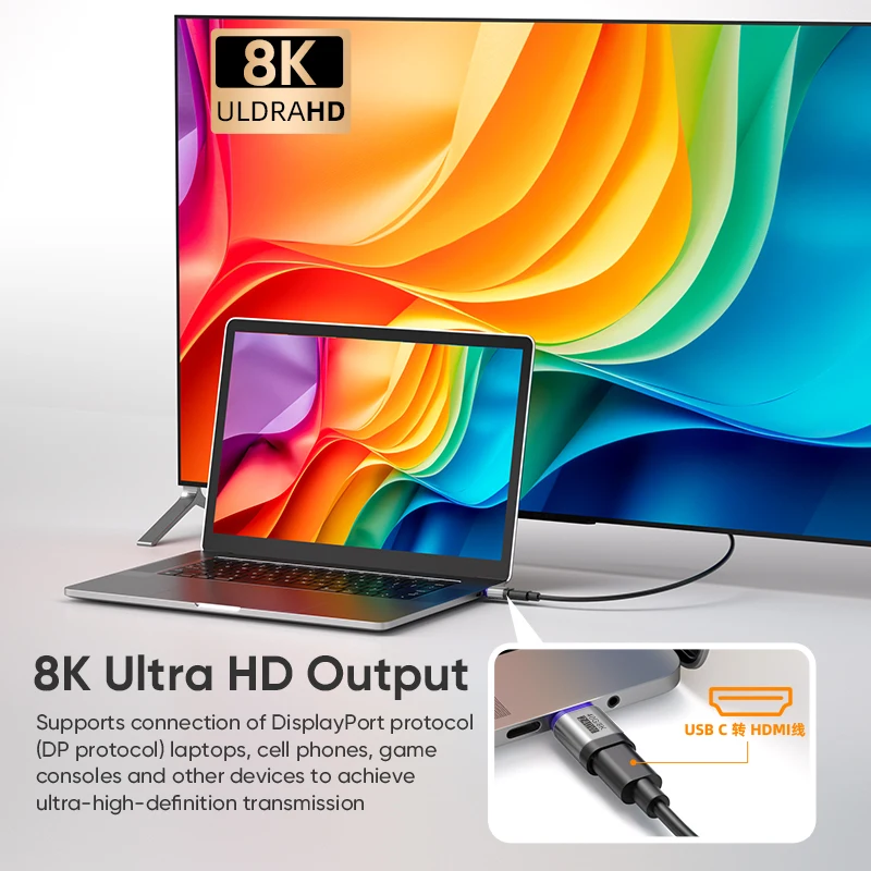 High-Power Magnetic USB-C to USB-C Fast Charge Adapter with USB4.0 and 8K Support