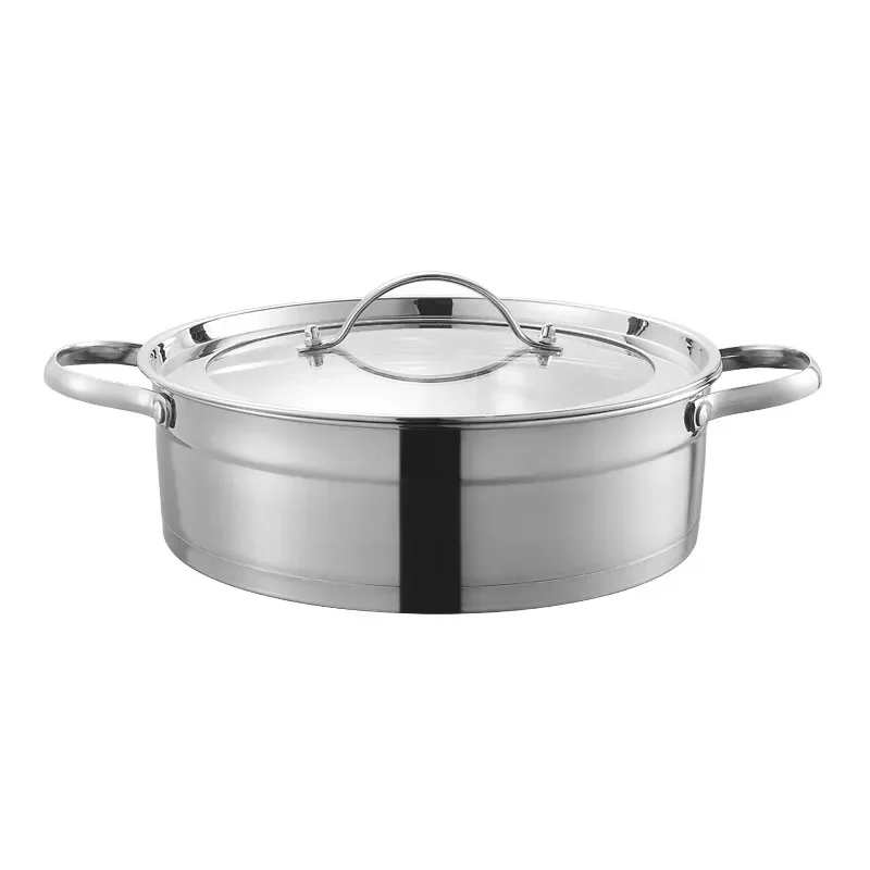 

Soup Pot Cooking Pots Food Grade Stainless Steel Thickened Double Bottom Home Cookware Double Ear Stainless Steel Hot Pot