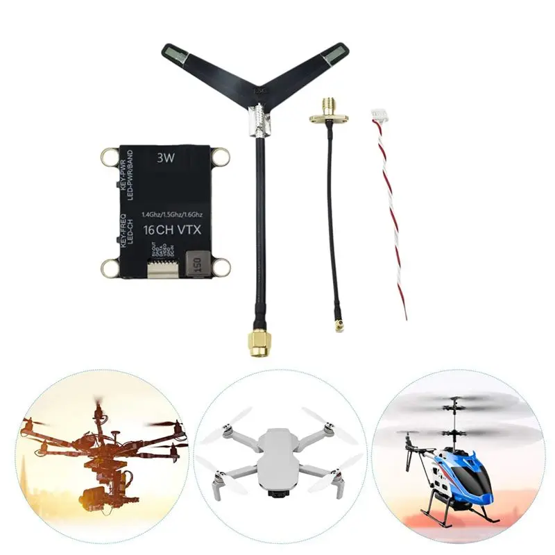 A97I-1.4G 1.5G 1.6G 3W FPV VTX 16CH 3000Mw RC FPV 고정익 항공기 장거리 드론용 비디오 송신기 모듈