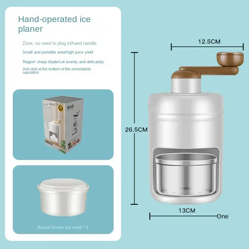 Manual Ice Crusher 1/2/4PCS Shaved Ice Machine Manual Snow Cone Machine Portable Hand Crank Ice Crusher Free Cube Tray Kitchen Tool