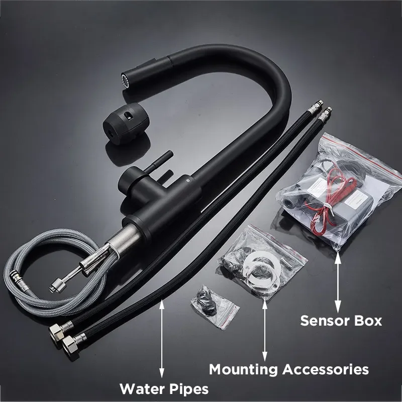 Pull Out Sensor Black Kitchen Faucet Sensitive Touch Control Faucet Mixer For Kitchen Touch Sensor Kitchen Mixer Tap 3