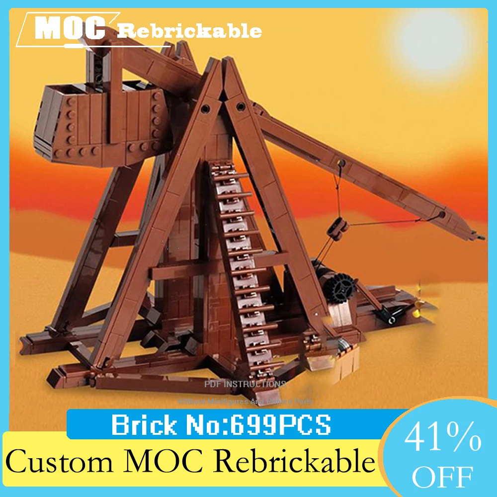 

NEW 2023 Medieval Trebuchet Assembly Castle Custom Ancient Chariot Building Blocks Modular DIY Kids Christmas Toy Gift MOC141541