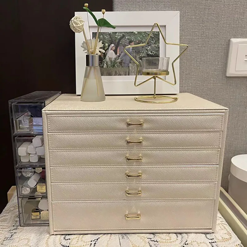 Big Size Jewelry Box Drawer Ring Necklace Earrings Jewelry Boxes Organizer Bangles Tray Display Accessories Separator Storage