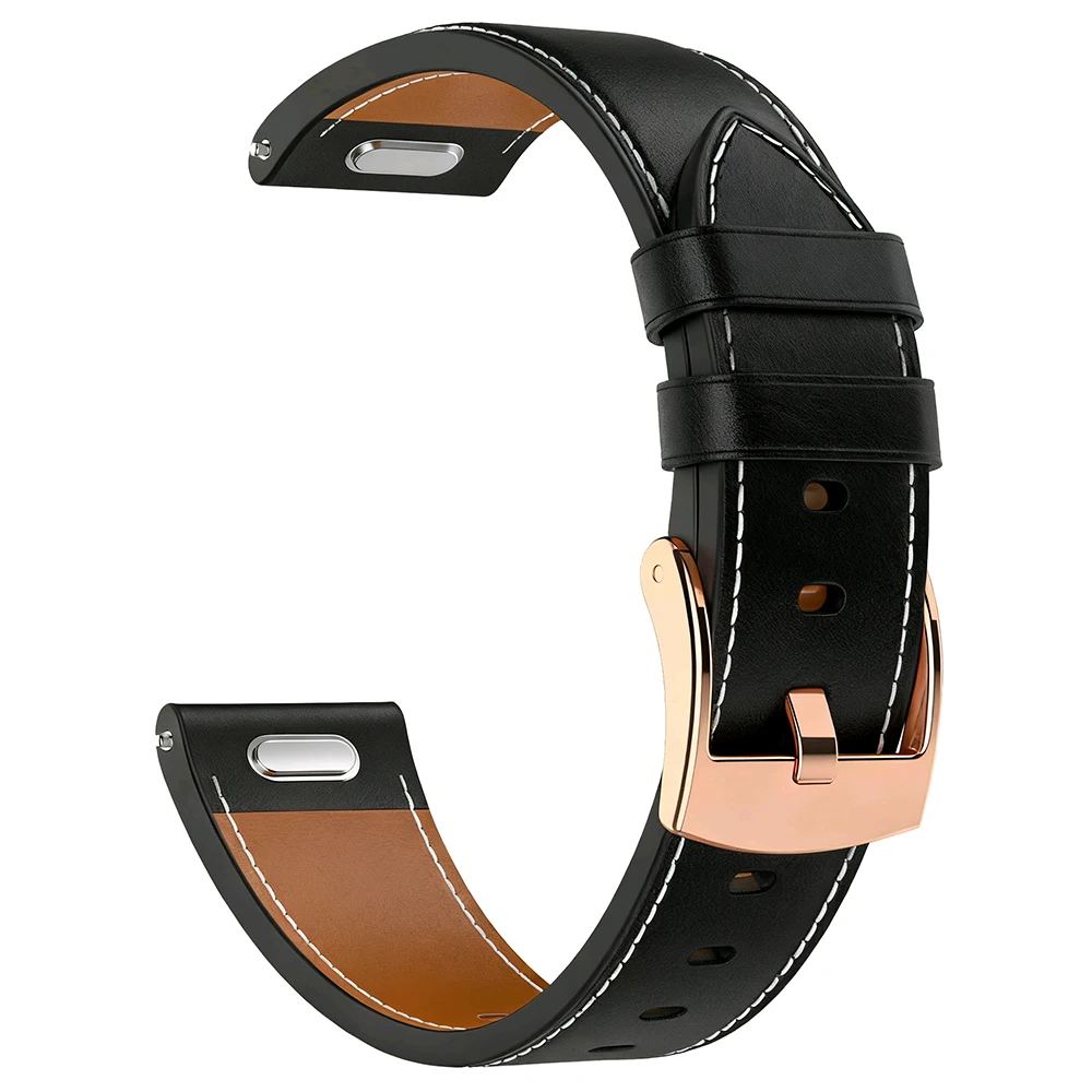 Elegant 18mm Leather Smartwatch Band - Premium QuickFit Bracelet