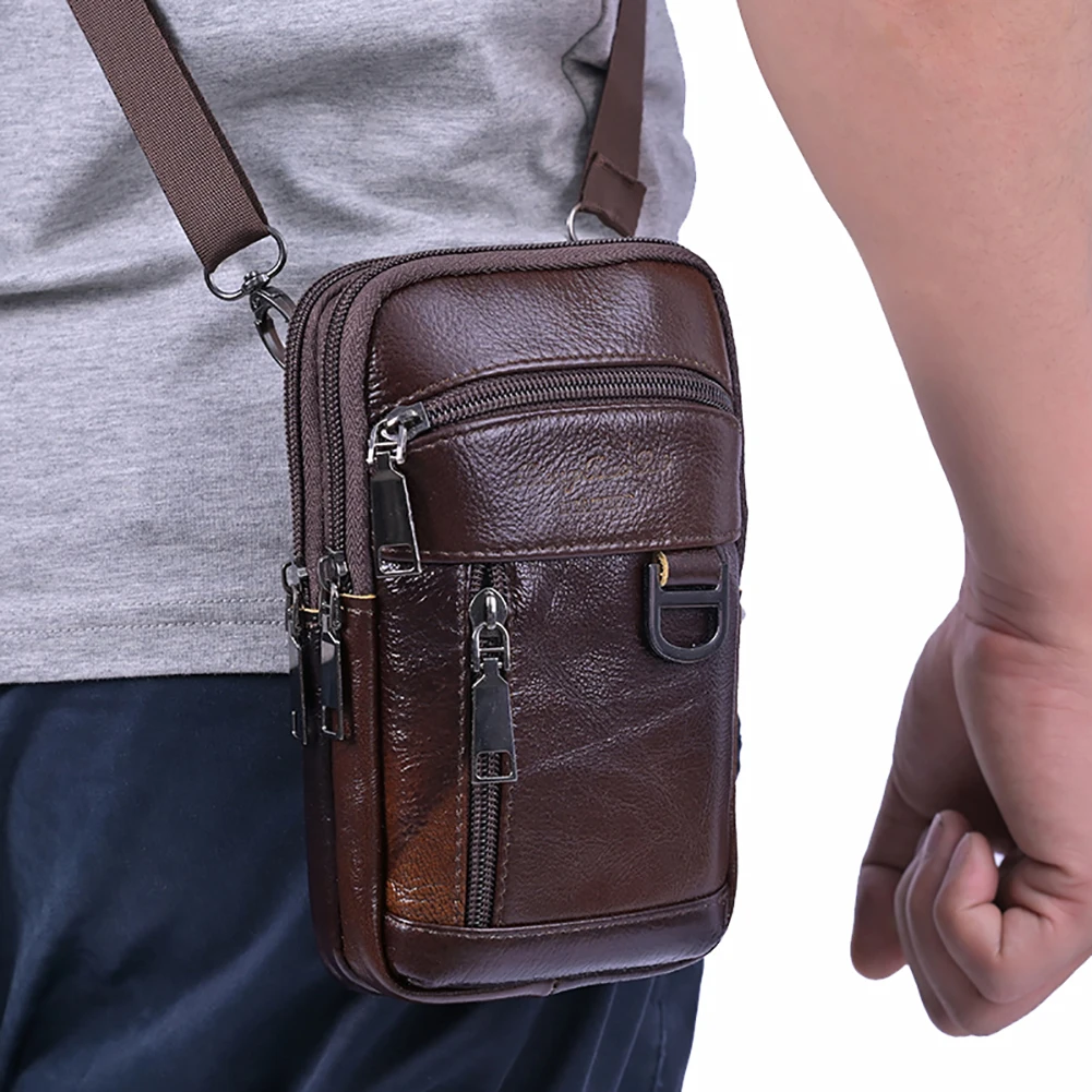 1 Adjustable 8-12 Cowhide Leather Belt BumBag Fanny Pack