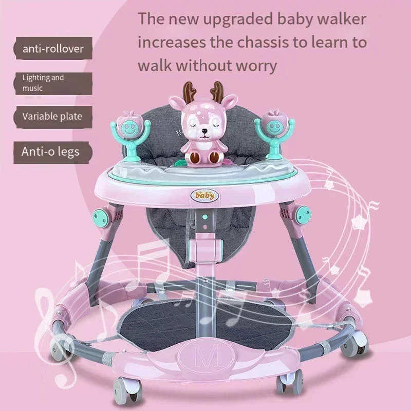 Baby Walker Multi-functional Anti-O-leg Baby Anti-rollover 6-18 Months Boys and Girls Can Sit and Push Trolley Learn Car