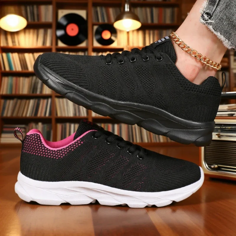Sneakers for Women Breathable Lightweight Lace Up Running Shoes Comfortable Fashion Versatile Mesh Platform Women Walking Shoes