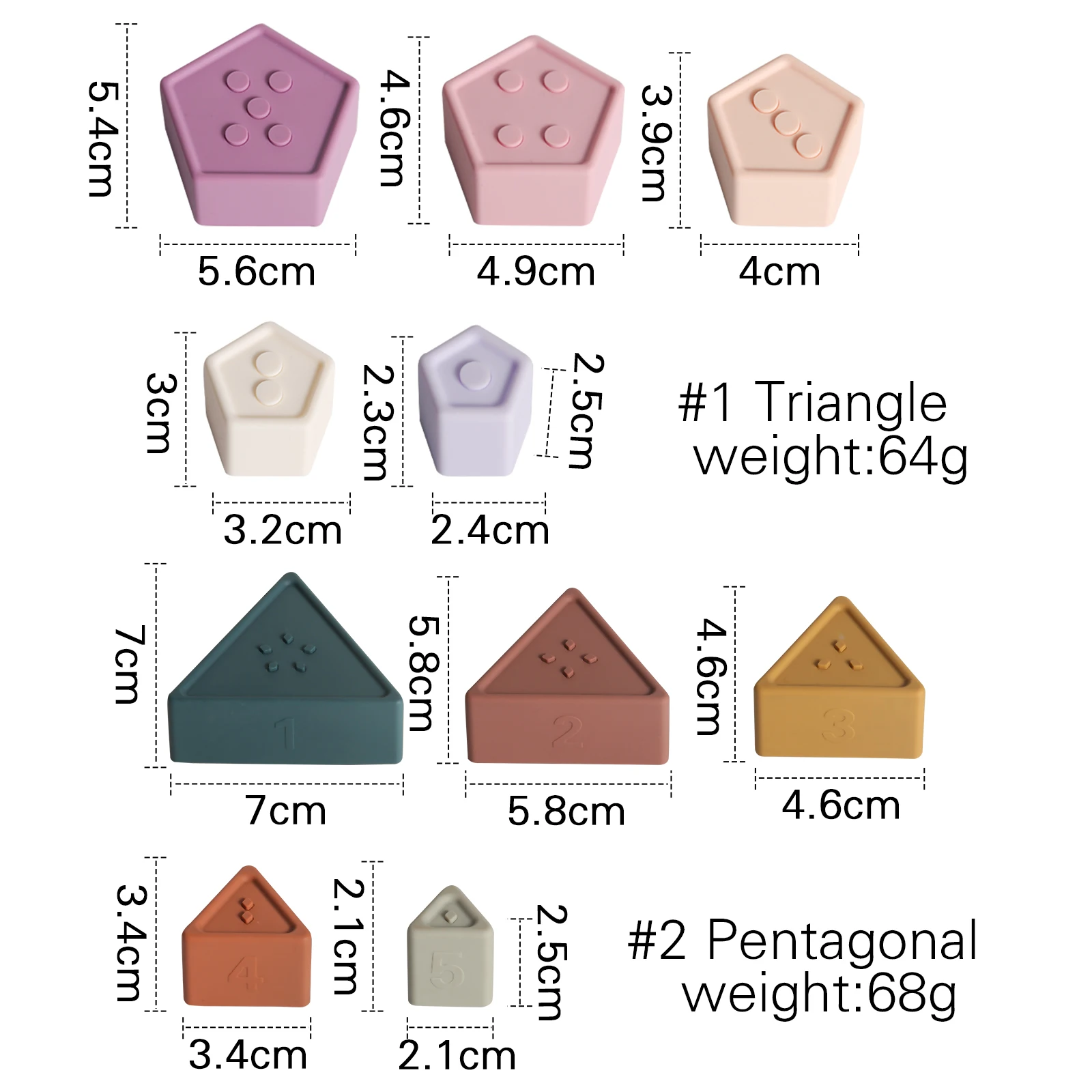 Silicone Stacking Toys Building Block Baby Teether Soft Block Folding Educational Game Toys 1Set