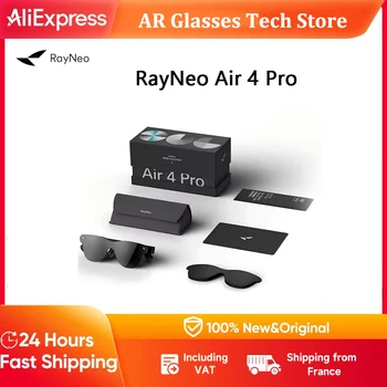 Rayneo Air 4 Pro Smart AR Occhiali Controllo vocale 3G IPX-5 Acquisizione video 4K impermeabile Supporto XR montato sulla testa Accordo DP
