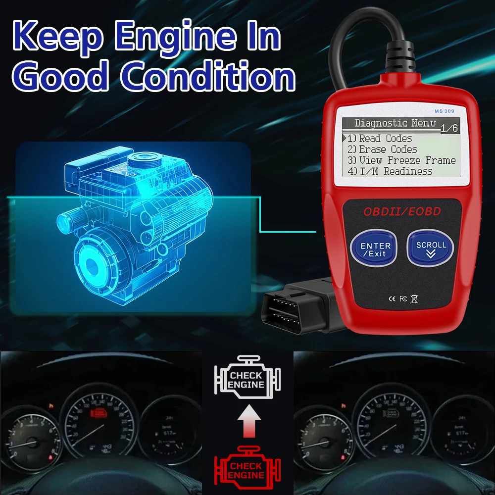 OBD2 Code Reader Digital Display Fault Code Clear 16 Pin OBD 2 Scanner Auto Accessories Universal Version Car Diagnostic Tools 3