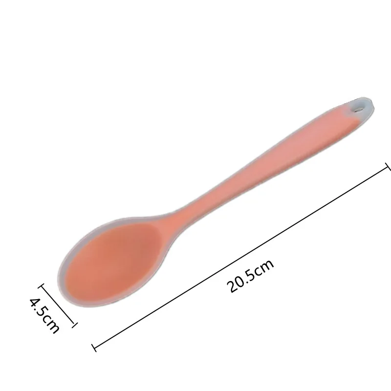 Silicone Serving Spoons Heat Resistant Non-Stick Kitchen Utensils 8 inches 1pc Semi-transparent Colorful with Hanging Hole