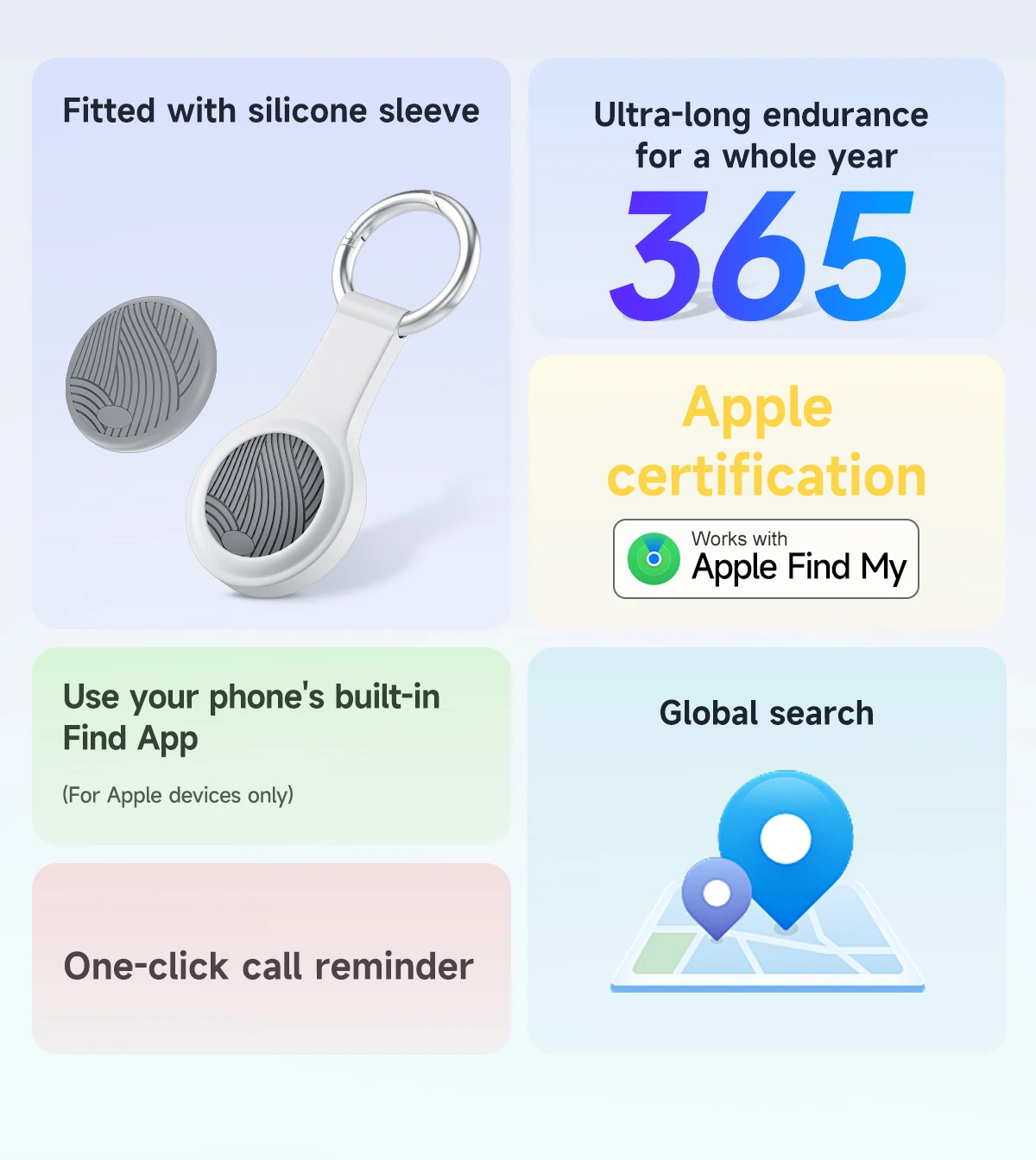 Smart Finder Tag With Apple Find My Key Anti-Lost Device Bluetooth GPS Tracker For Earbud Luggage Wallet Pets Dog MFi Finder IOS