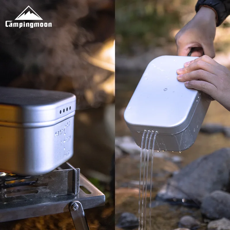 Portable Lunch Box CAMPINGMOON Aluminum Oxide Open Flame Heated Outdoor Picnic Camping