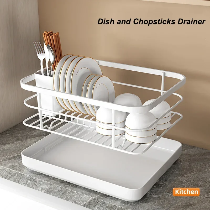 

Kitchen Dish Storage Drainer Bowl Rack Sink Shelf Multifunctional Dish Drainer Countertop Chopsticks And Dishes Organizer