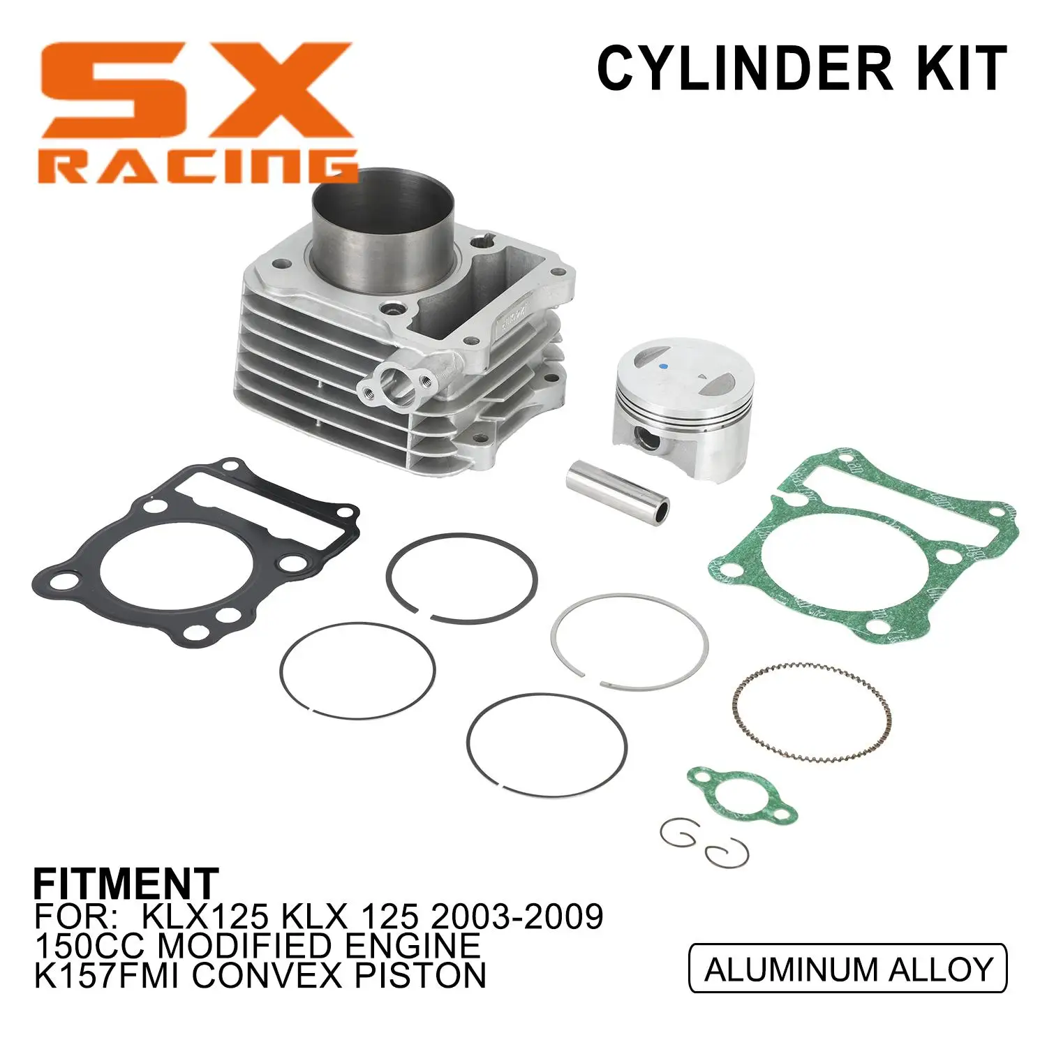 

Комплект цилиндров 62 мм для KAWASAKI KLX125 2003-2009, модифицированный двигатель, выпуклые поршневые кольца k157мф, прокладка клапана, сальниковое уплотнение