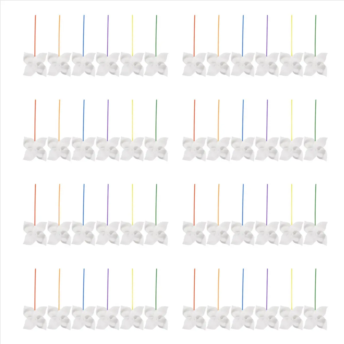 (A26M) 48개 DIY 바람개비 공예 흰색 빈 종이 바람개비 어린이를 위한 나만의 바람개비 색칠하기 여름 활동 미술 활동