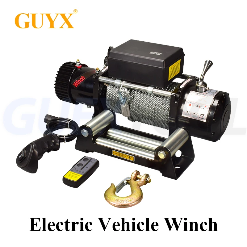 Electric Recovery Winch Remote Control Hoist Block Mud Rescue Beach Hauling Handling Vehicle Winch Traction Off-road Self Rescue