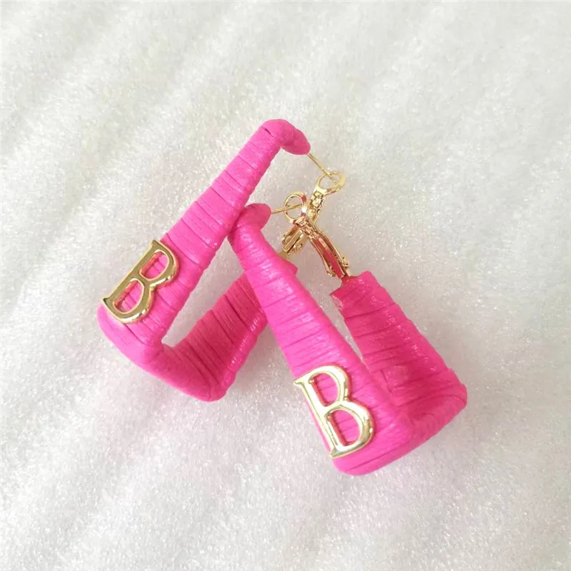 Dangle Earrings Leather Earrings Korean Pu Leather Zebra Letter Dangle Earrings For Women Fashion Bijoux Vintage Geometric Orecchini Donna