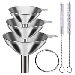Stainless Steel Kitchen Funnel Set - Food Grade Metal Funnels for Bottles, Oils & Spices (5pcs Set)
