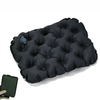 49x37.5cm coussin d'air oreillers Camping en plein Air coussin de sommeil pliant oreillers gonflables chaise coussin coussins de siège avec sac de rangement 1