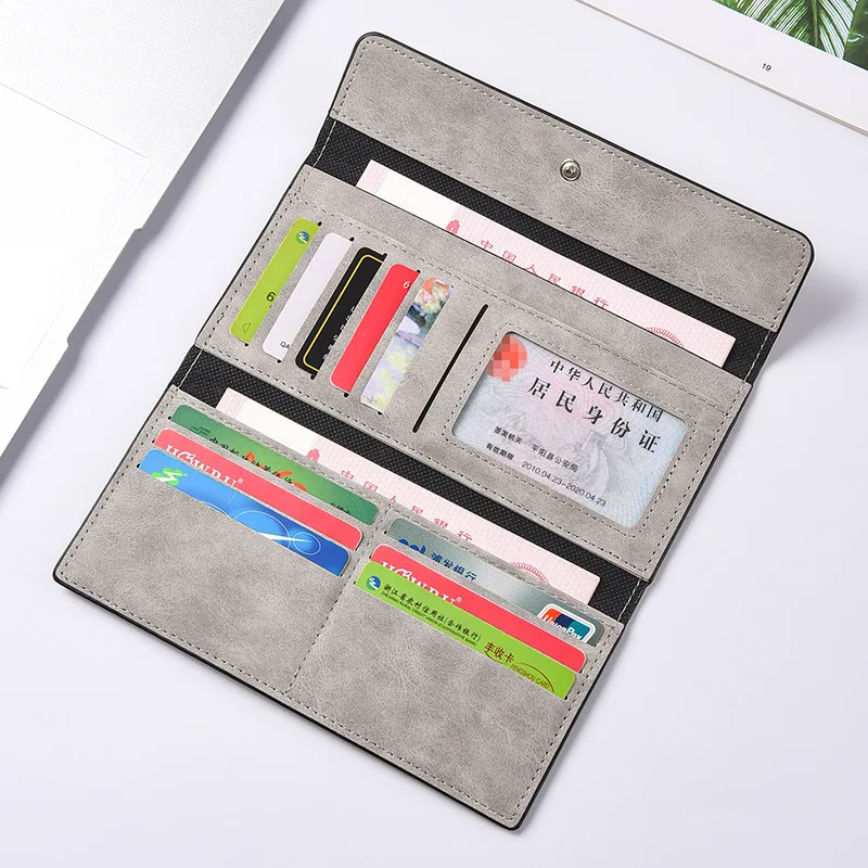 New 2025 Unisex Long Wallet with Buckle Multi Card Slots Thin Cardholder