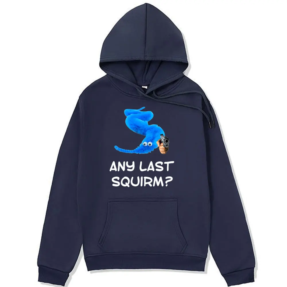 Any Last Squirm Worm on A String Funny Meme Graphic Hoodie Men Women Vintage Oversized Sweatshirts Oversized Fleece Hoodies Male