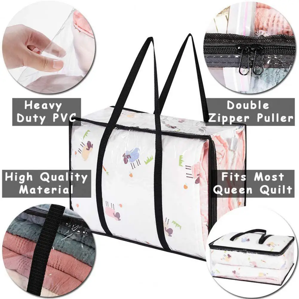 

Transparent Storage Bag Quilt Storage Bag Capacity Dustproof Clothes Storage Bag Waterproof Transparent Neat for Blankets