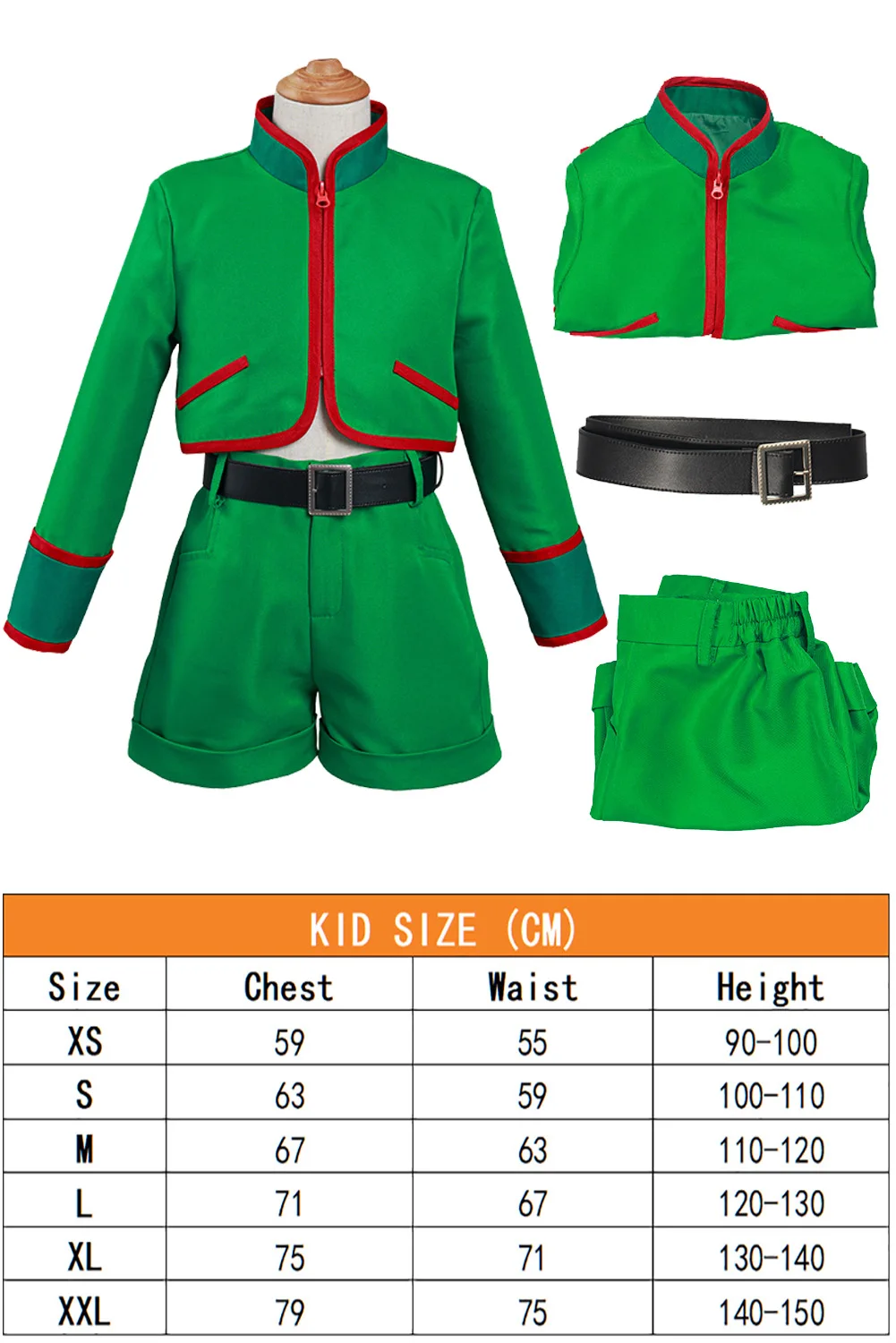 Gon Freecss Adult Kids Cosplay Costume Anime Hunter X Roleplay