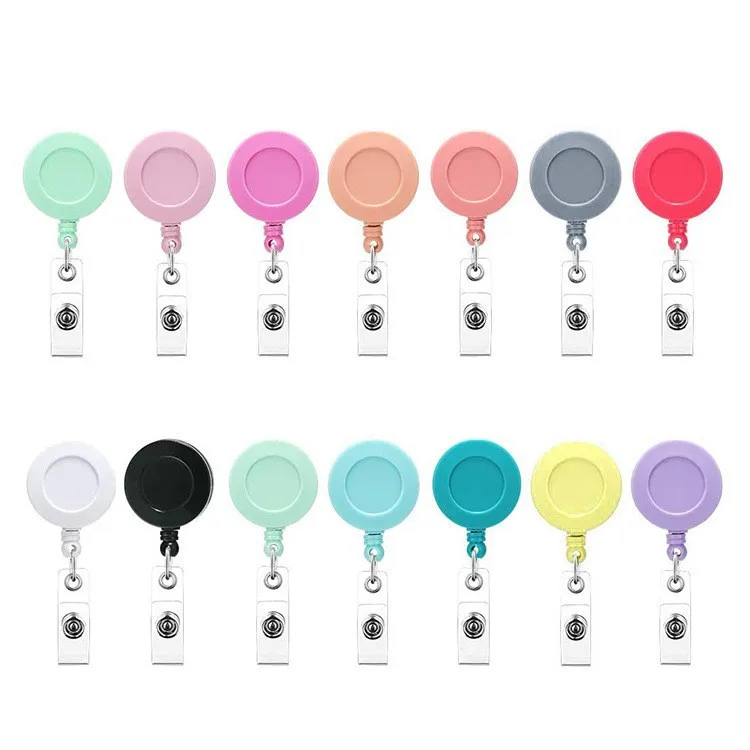 Badge Holder 1pc Retractable Badge Holder Clips for Nurse ID Badge Reel with Belt Clip Doctor ID Card Chain Clips School Student Office