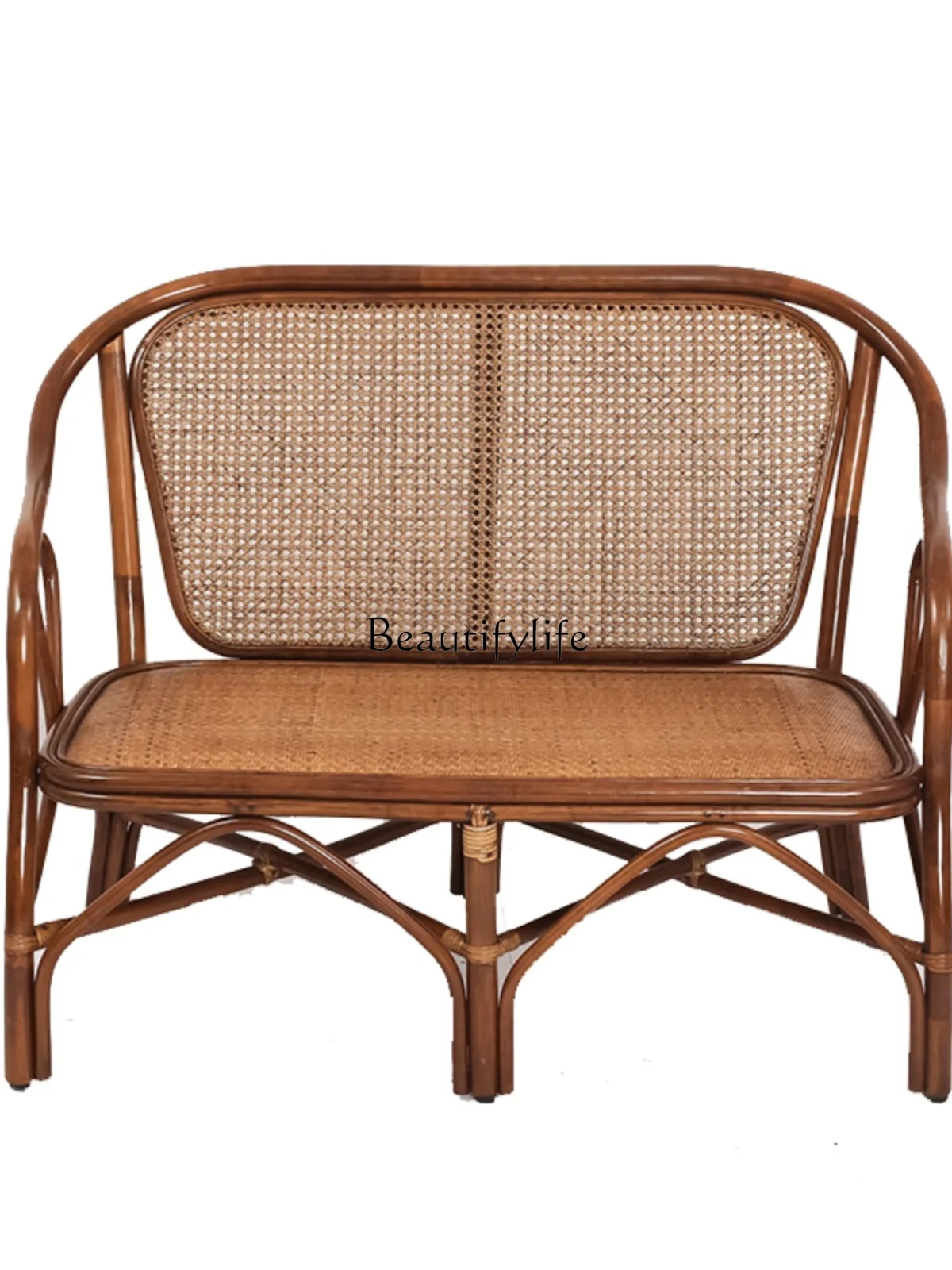 

New Real Rattan Indonesian Sofa Small Living Room Double Rattan Armchair