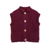 Zach Ailsa women's single breasted pocket cardigan autumn and winter new item thick needle sleeveless round neck knitted vest 5