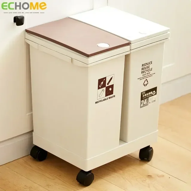 ECHOME 재활용 푸시형 쓰레기통