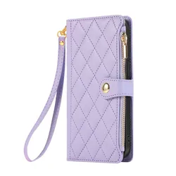 Magnetic Flip Phone Case with Side Zipper & Hanging Rope for Xiaomi Poco C65 (B4)