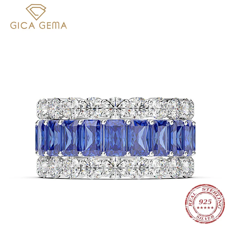 

Gica Gema Luxury Created Diamond Rings Real 925 Sterling Silver Zircon Engagement Wedding Ring For Women Fine Jewelry Gifts