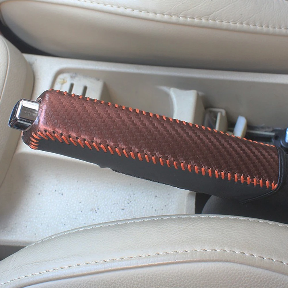 Car Handbrake Cover PU Leather Shift Lever for VW Golf GTI R Sagitar Arteon Atlas Passat Tiguan Hand Brake Cover