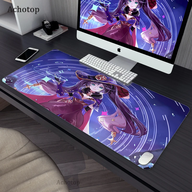 

Genshin Impact Mousepad Manga Mouse Pad Computer Gaming Accessories Table Mats Laptop 900x400mm Carpets Soft Overlock Desk Mat