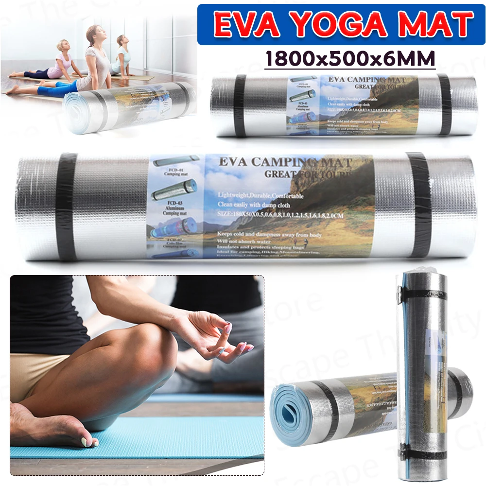 

Yoga Mat 6MM Anti-skid Sports Fitness Mat Single Yoga Gymnastics Mat Outdoor Moisture-proof Multifunctional Lightweight Picnic
