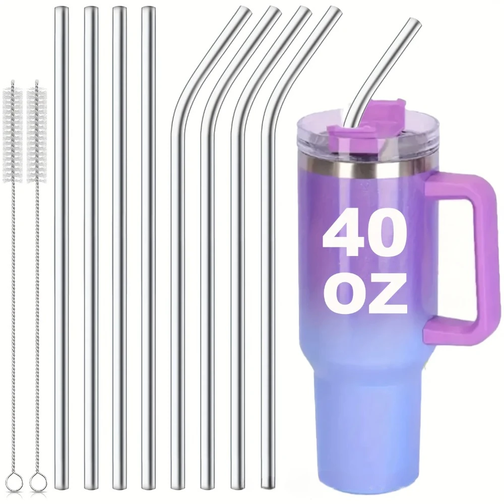 Reusable Stainless Steel Straw 30cm For Cocktail Smoothies