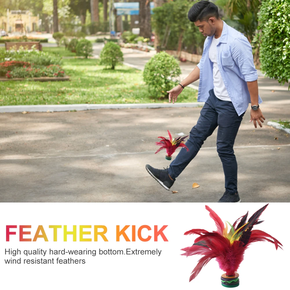 20cm Feather Jian Zi Color Feather Shuttlecock 1-10pc Hands Make Portable Kicking Handwheel Shuttlecock Outdoor Toy Game
