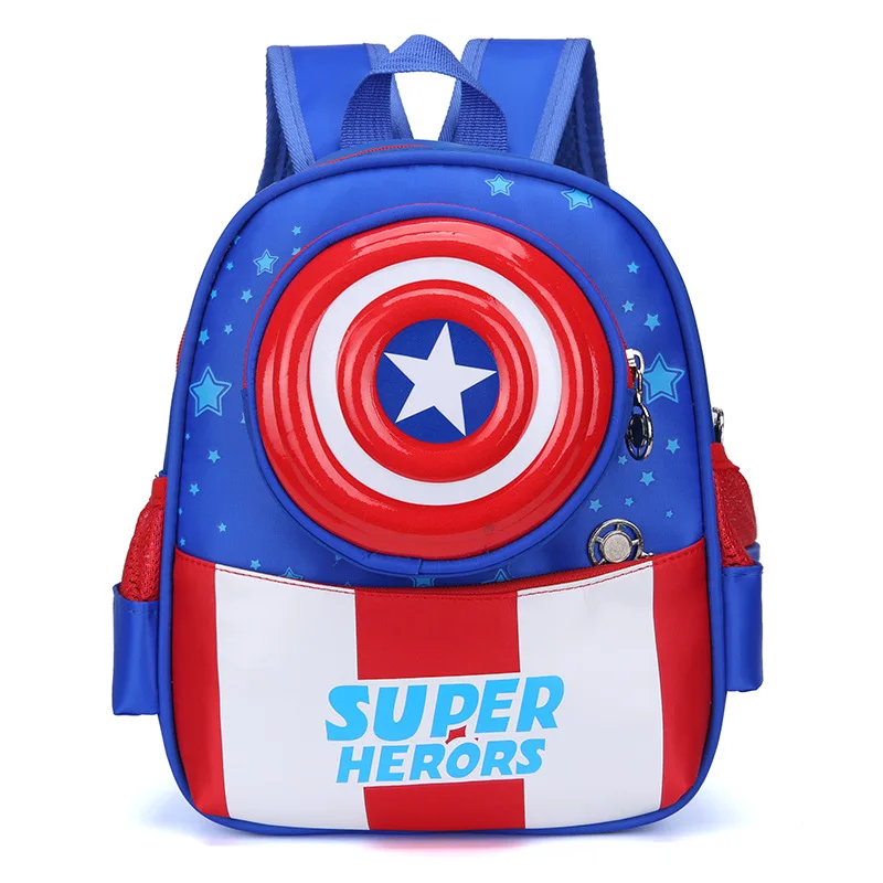 Marvel Cartoon Captain America Boys Cute Backpack Bags for Kids Spine Protective Breathable Backpack Schoolbag Shoulder Bag Gift 2