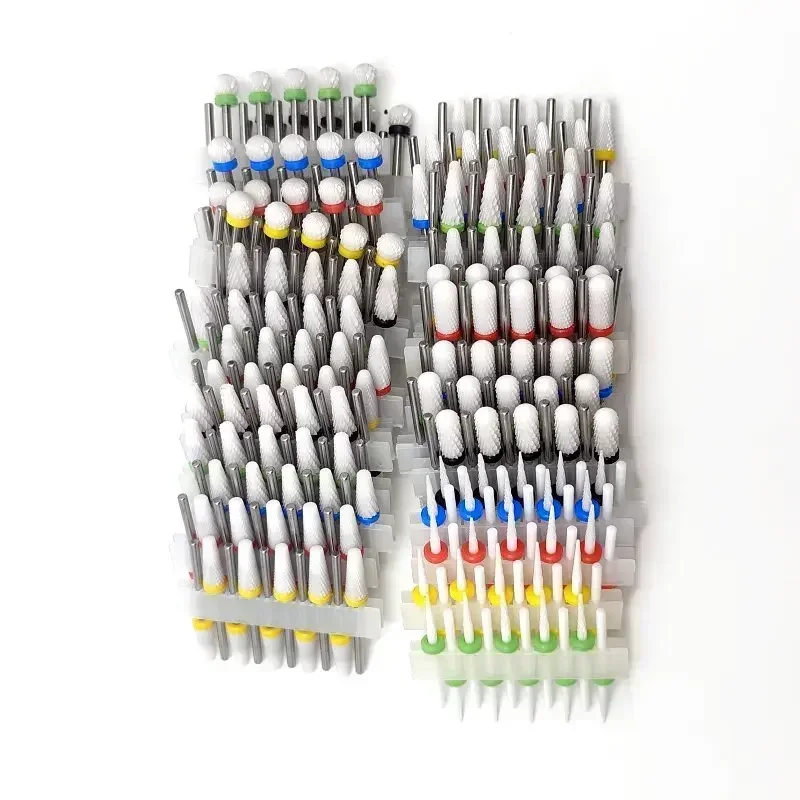 10 Ceramic Drill Bits, Milling Cutters, Rotating Nail Polish Grinding Machine Accessories, Overflow Removal Tool Accessories 2